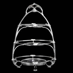 Silver Three Tier Cake Stand By Omar Ramsden 1932