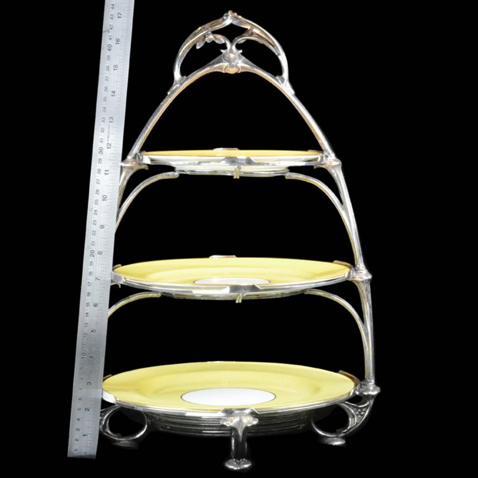 Women's or Men's Silver Three Tier Cake Stand By Omar Ramsden 1932