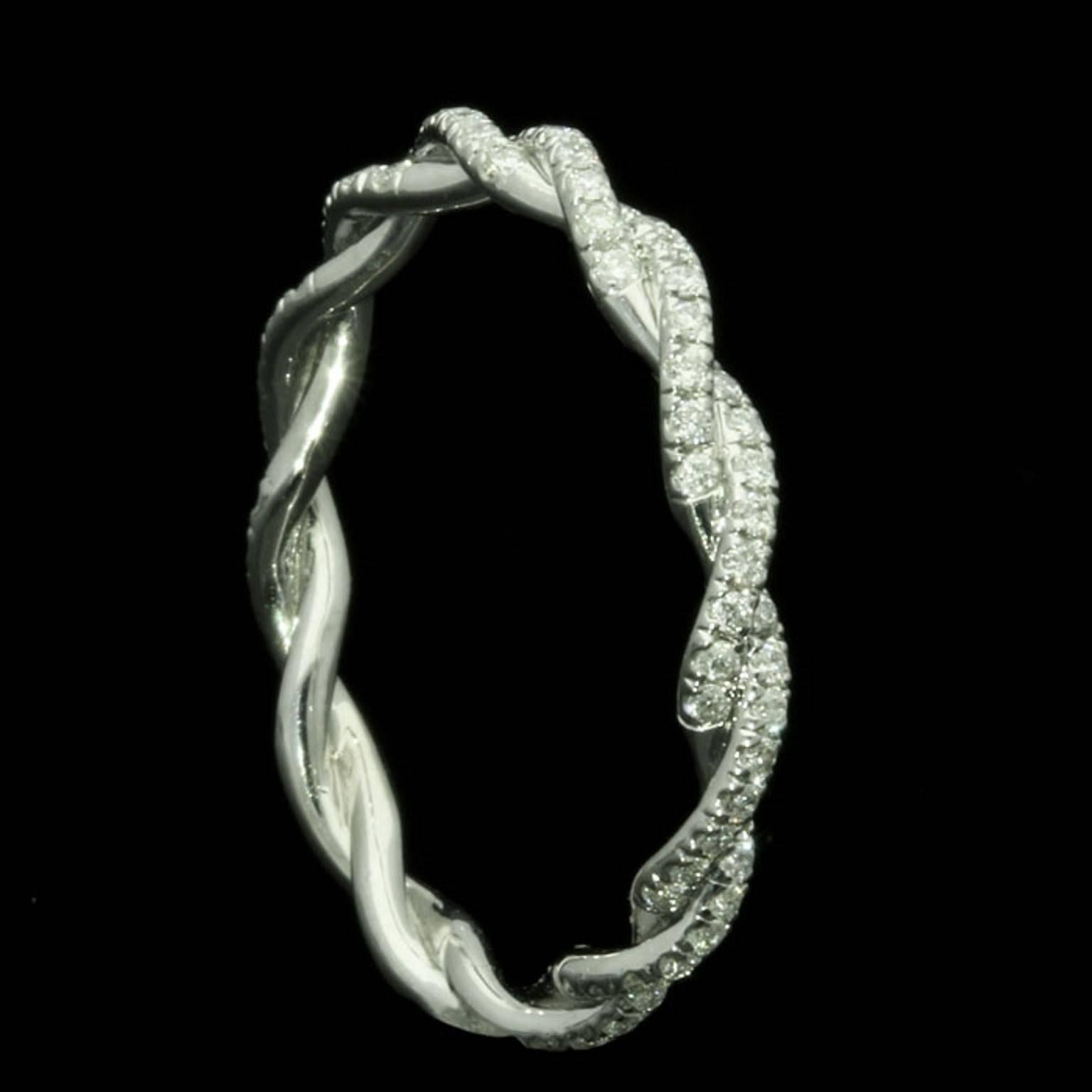 Contemporary Hancocks Diamond-Set Platinum Twist Ring
