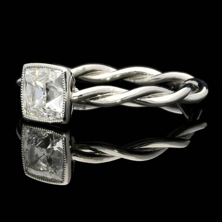 Hancocks 1.09 Carat Peruzzi Cut Diamond and Platinum Ring For Sale at ...