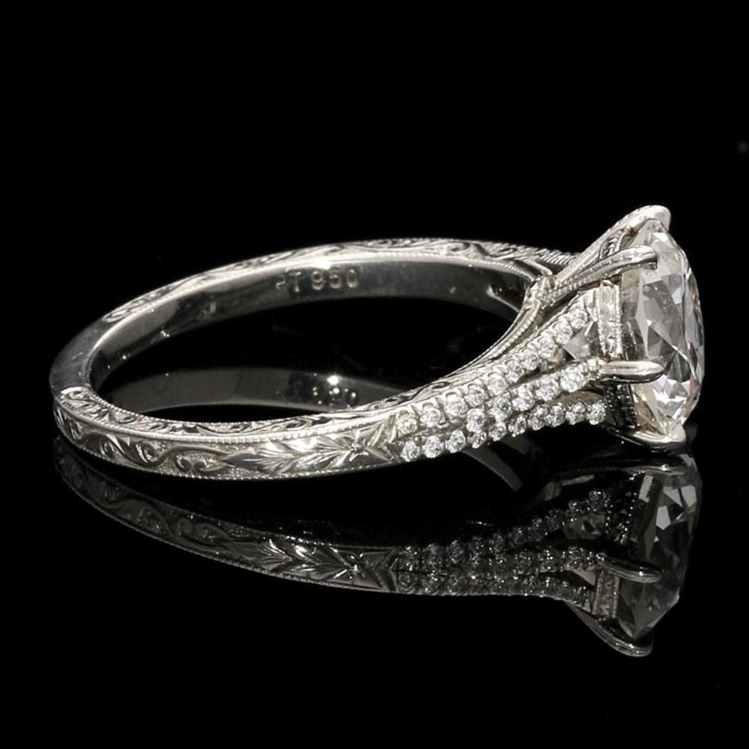 Contemporary Beautiful Old European Cut 2.05 Carat Diamond Solitaire Ring