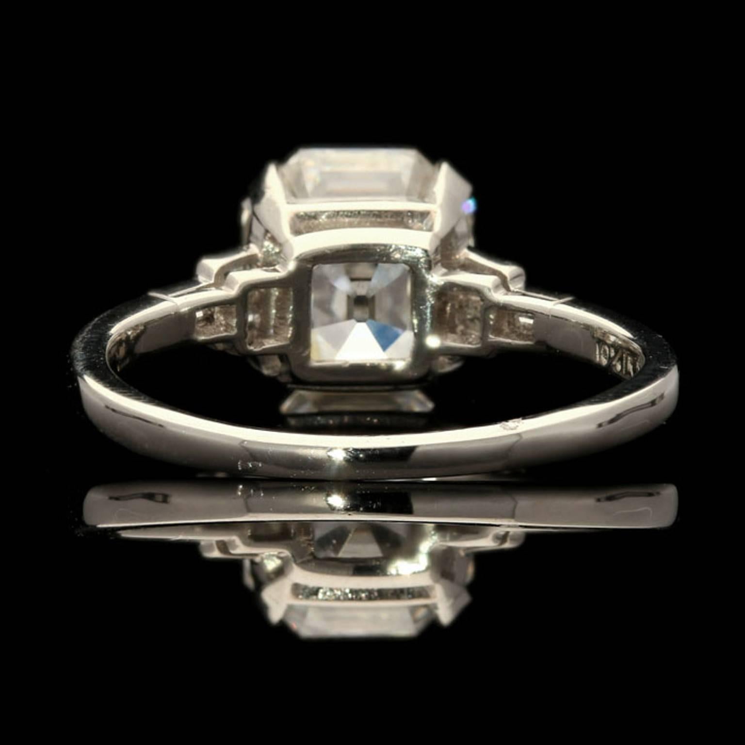 asscher baguette diamond ring