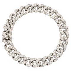 Vintage diamond set curb link bracelet, circa 1960