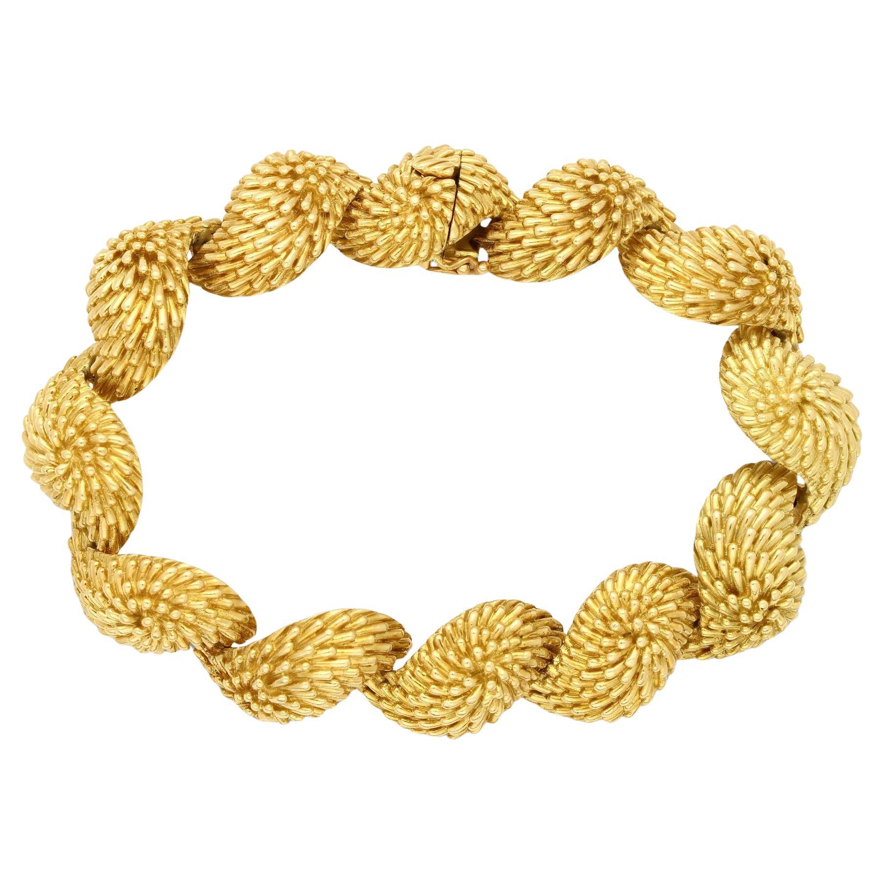 Pulsera vintage Van Cleef & Arpels "Epis" de oro amarillo de 18 ct con textura