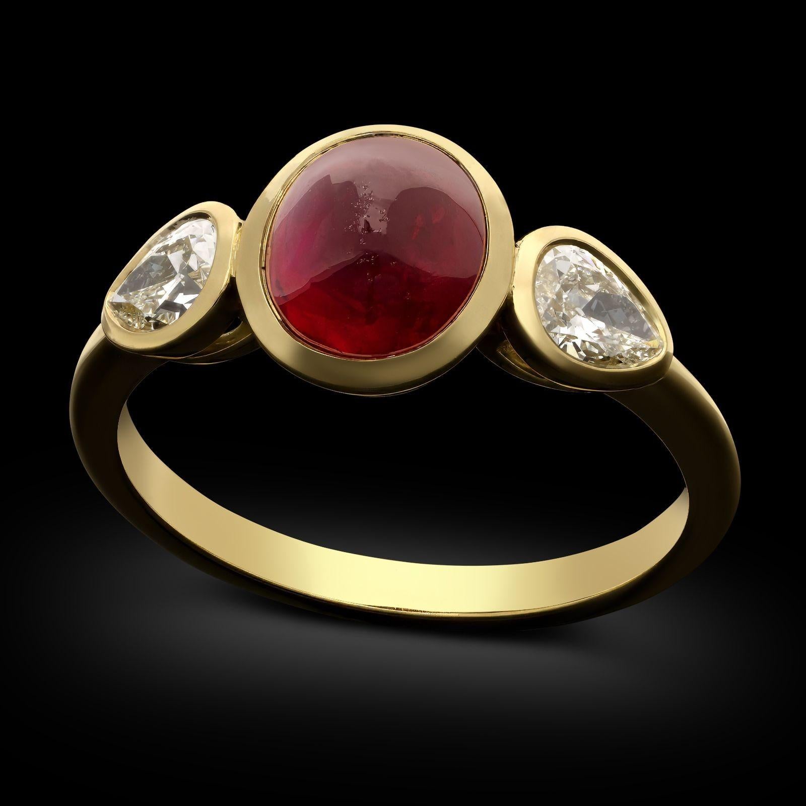 Bague Hancocks en or jaune 18ct avec rubis de Birmanie et diamants de 2,70ct Neuf - En vente à London, GB