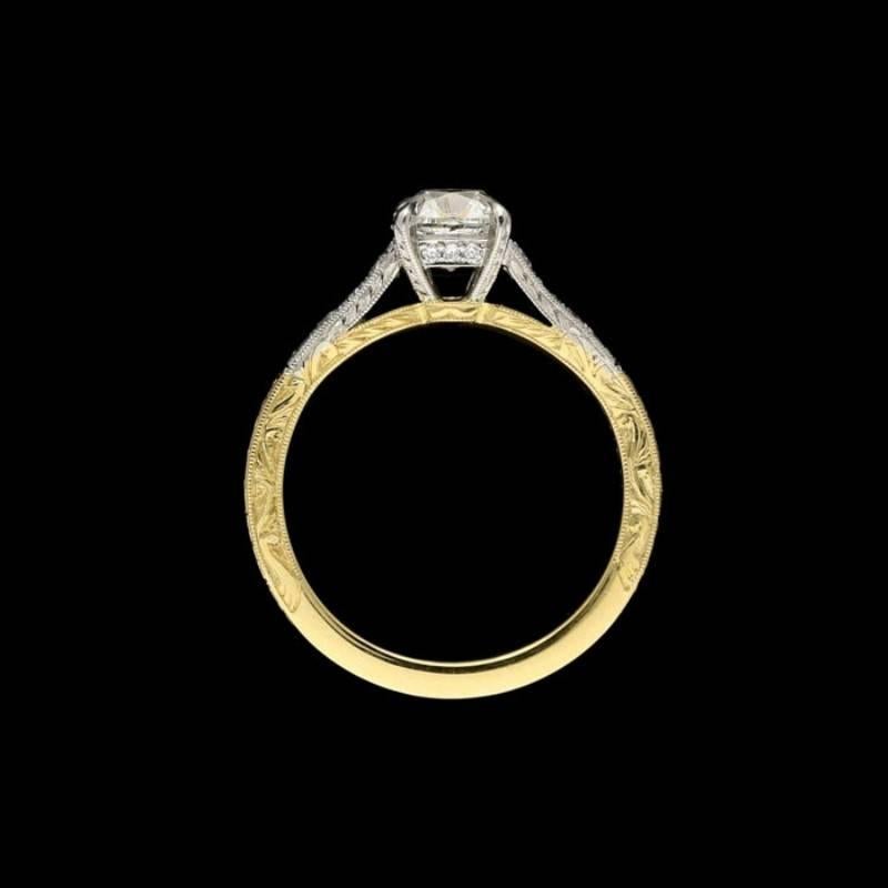 Hancocks 1.07 Carat Old Mine Cushion Cut Solitaire Gold and Platinum Ring im Zustand „Neu“ in London, GB