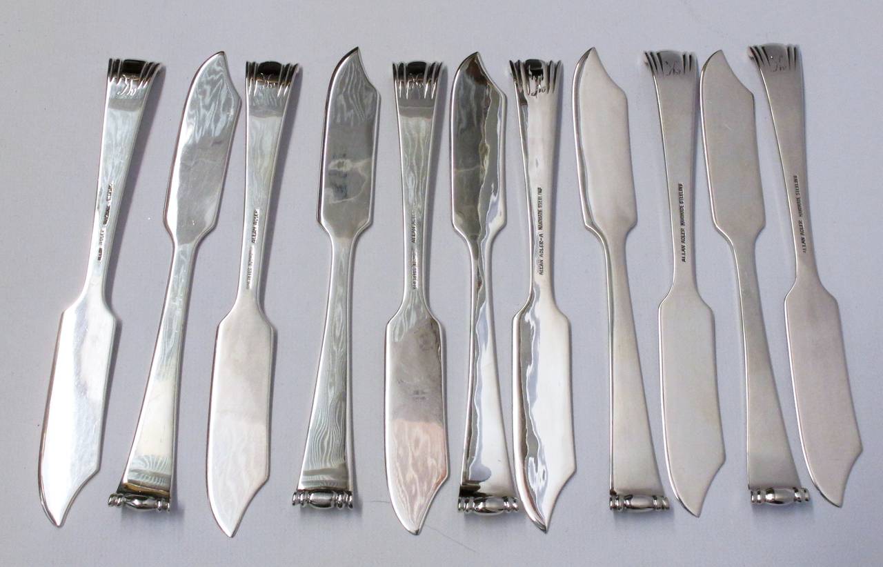 Allan Adler Modern Georgian Silver Flatware Set 3