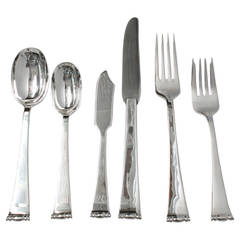 Allan Adler Modern Georgian Silver Flatware Set