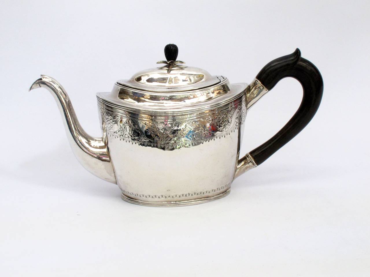 Peter Ann and William Bateman Three Piece Sterling Silver Tea Set In Excellent Condition In Santa Fe, NM