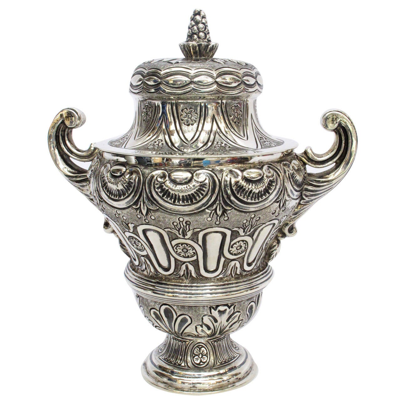 Tane Mexican Sterling Silver Covered Urn For Sale