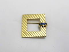 Tiffany & Co. Retro Sapphire Gold Brooch