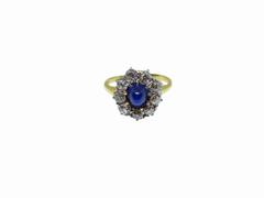 Victorian Gold, Platinum, Diamond, and Sapphire Ring