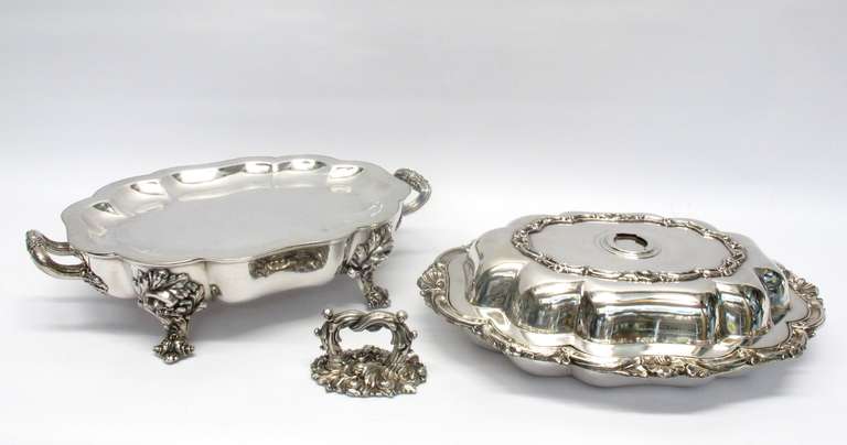 Sheffield Silver Plate 3 Piece Entrée and Venison Service In Excellent Condition In Santa Fe, NM
