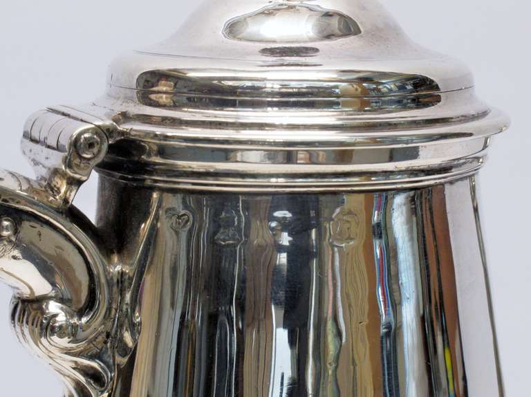 Georgian 1750's Alexander Johnston Sterling Silver Coffee Pot