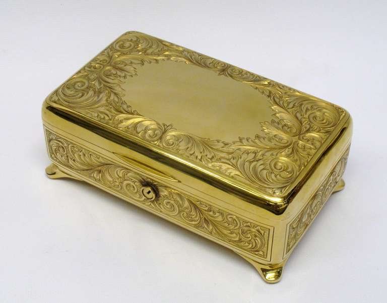 Gorham Engraved Seven Piece Gold Vanity Set 3