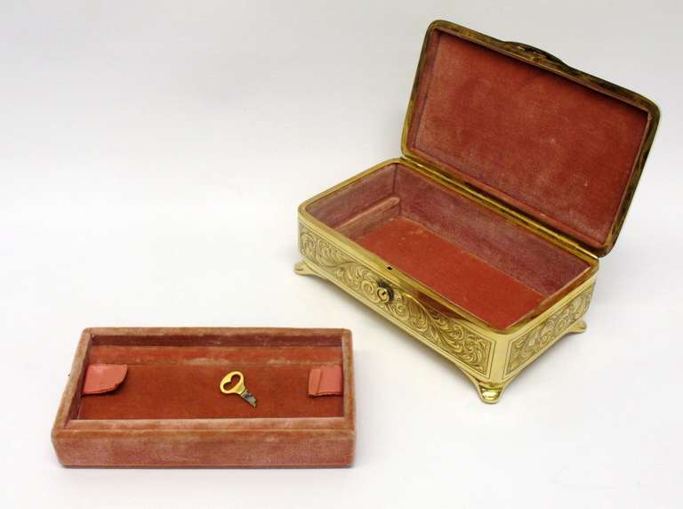 Gorham Engraved Seven Piece Gold Vanity Set 4