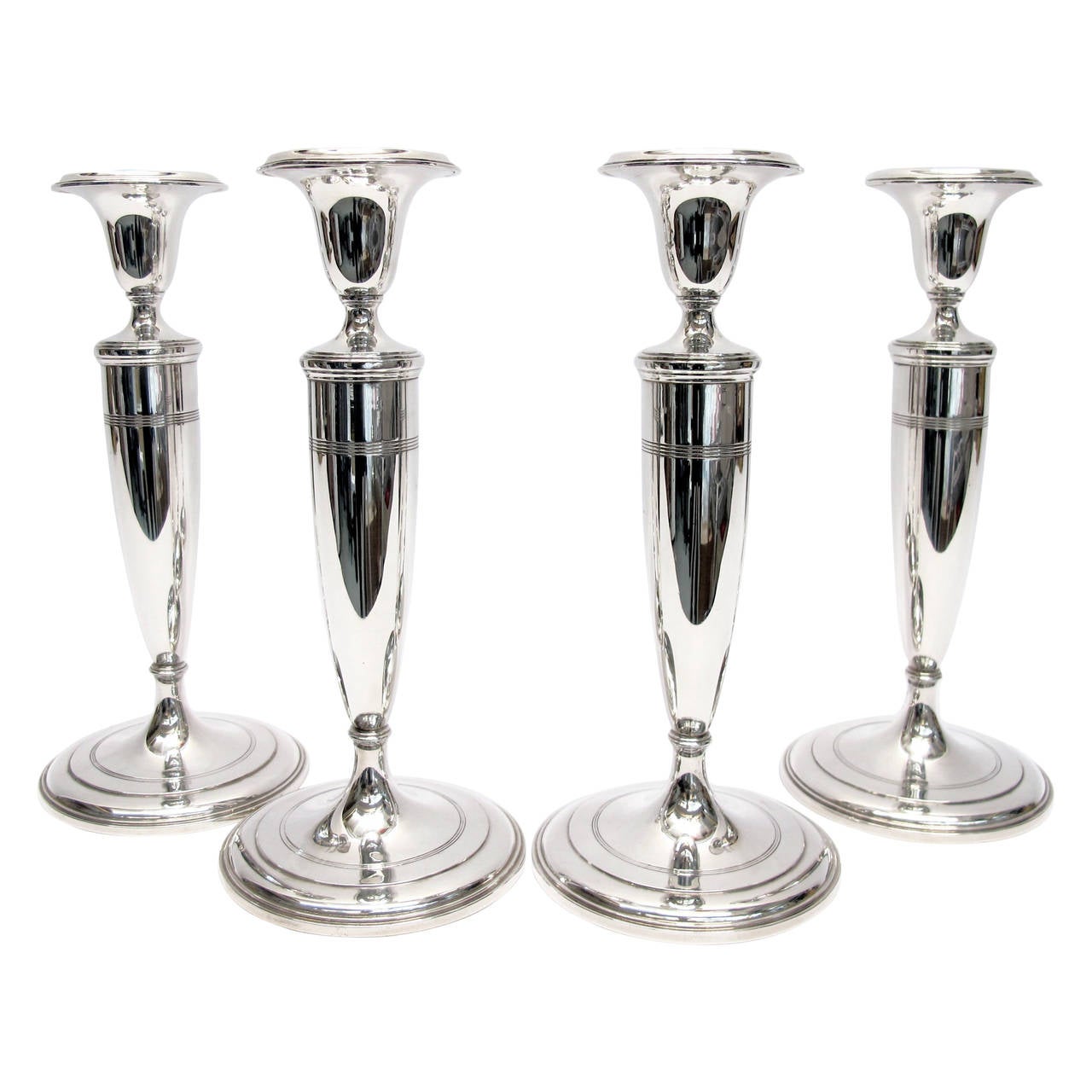 Tiffany & Co. Set of Four Silver Candlesticks