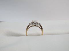 18 Karat Yellow Gold and Platinum Fancy Light Yellow Diamond Engagement Ring