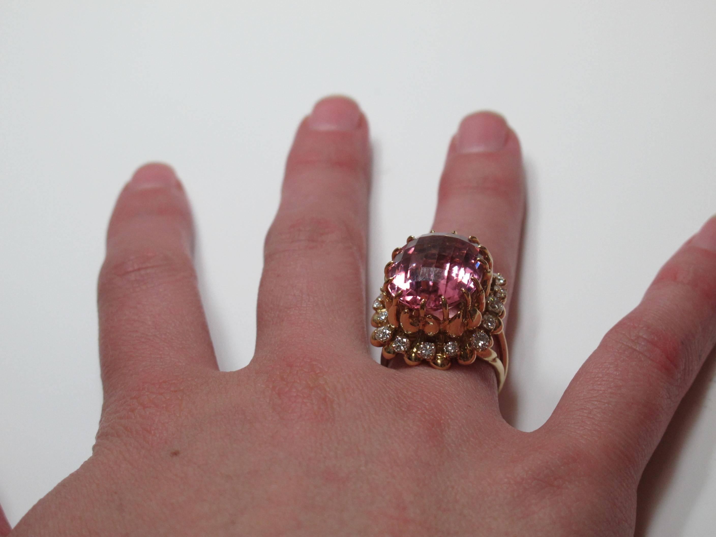 Julius Cohen Pink Tourmaline and Diamond Ring 3