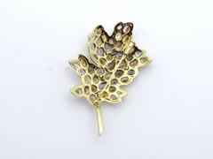 Fancy Colored Sapphire Gold Leaf Brooch