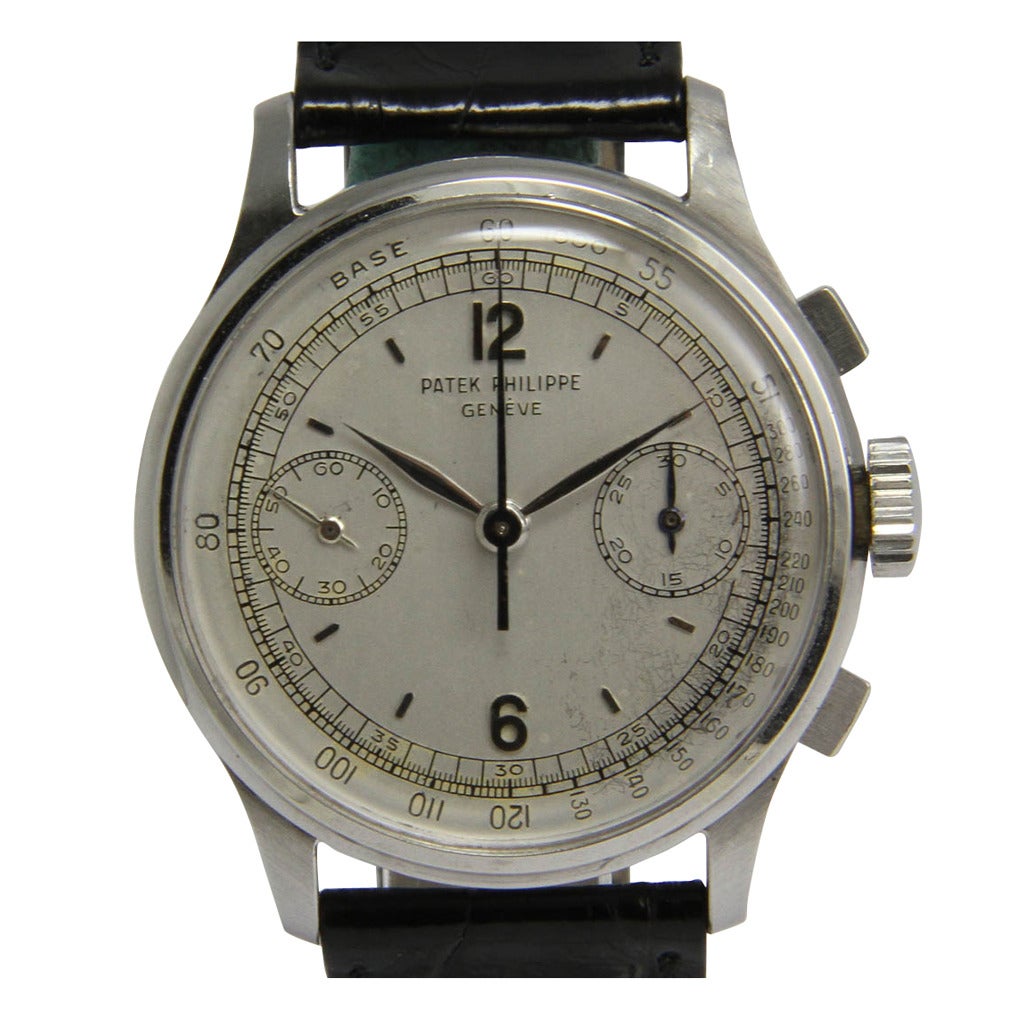 Patek Philippe Stainless Steel Chronograph Wristwatch Ref 130