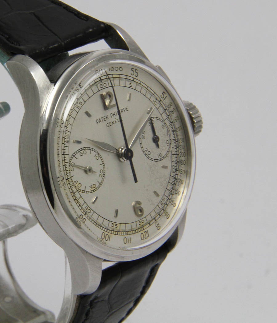 Patek Philippe 
Chronograph
Ref. 130

Case
Stainless steel, 33mm

Movement
Caliber 13''' chronograph, manual-wind

Dial
Silvered dial

With original box,  and Extract from the Archives
