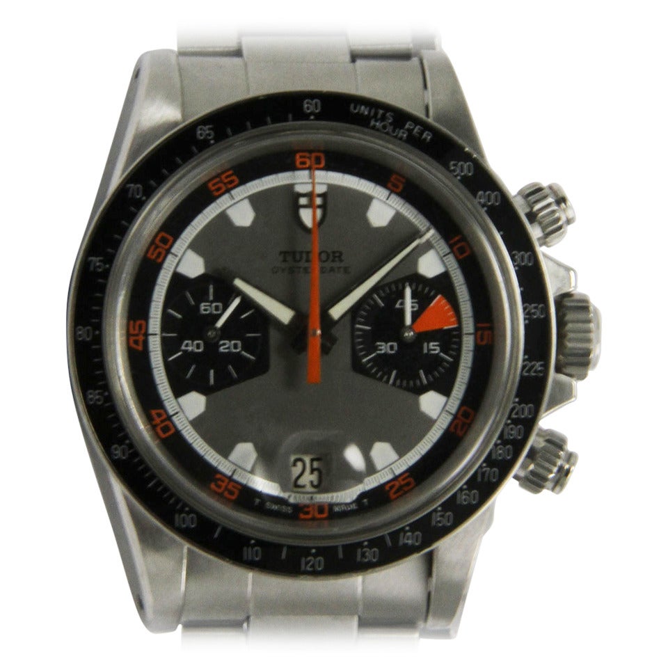 Tudor Stainless Steel Monte Carlo Home Plate Chronograph Wristwatch circa 1971