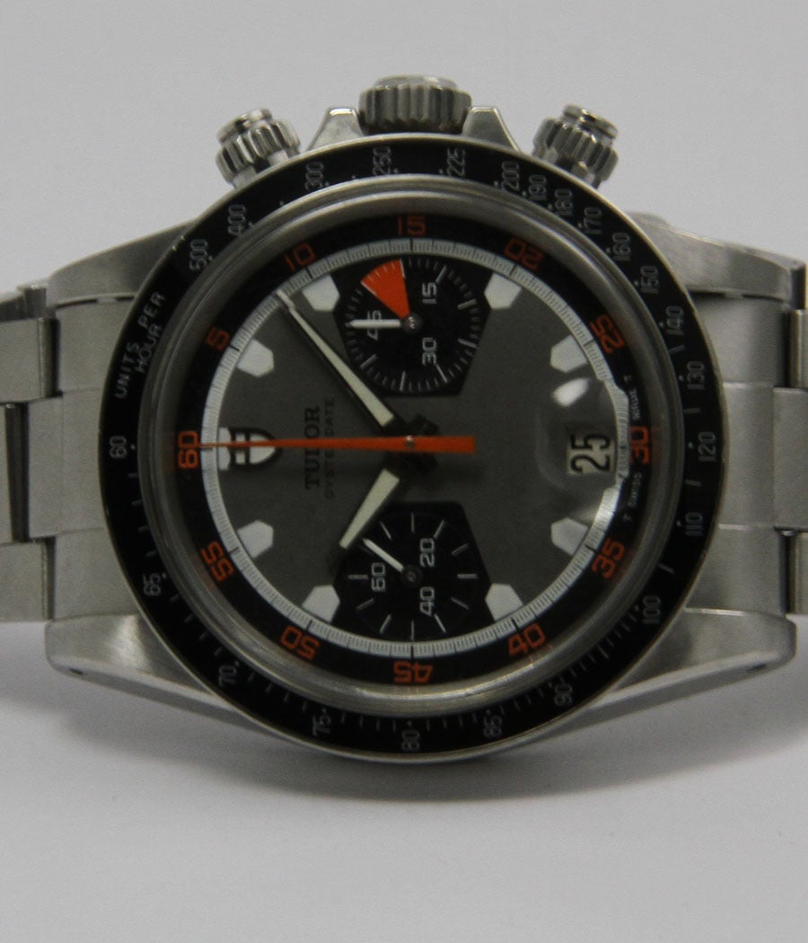 Tudor Stainless Steel Monte Carlo Home Plate Chronograph Wristwatch circa 1971 In Good Condition In Munich, Bavaria
