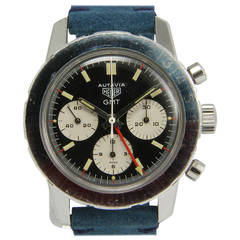 Vintage Heuer Steel Autavia Chronograph Wristwatch