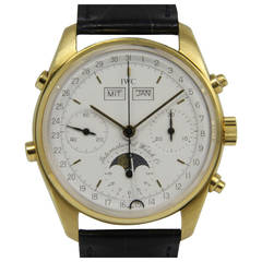 IWC Yellow Gold Moon Phase Chronograph Wristwatch Ref. 3710