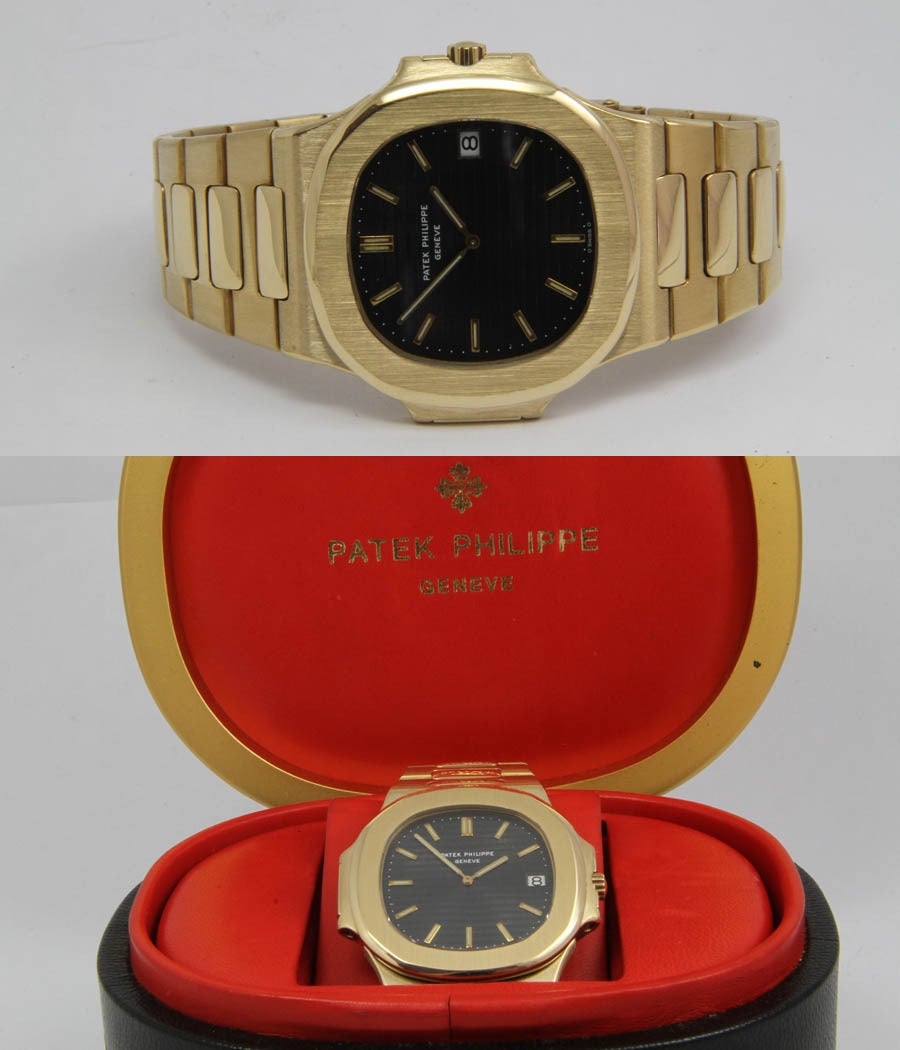 Women's or Men's Patek Philippe Yellow Gold Nautilus Large Chronometer Wristwatch Ref. 3700