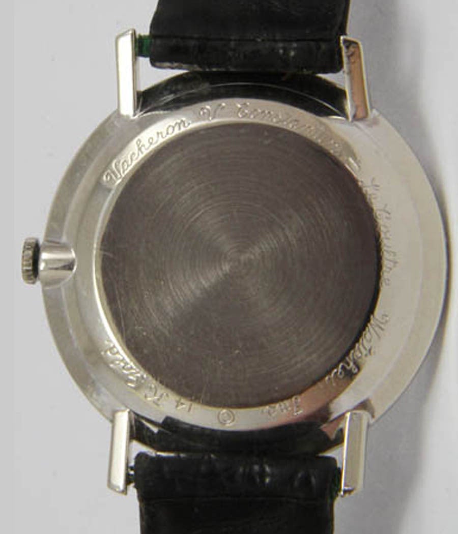 Women's Vacheron Constantin LeCoultre White Gold Rare Mysterieuse Wristwatch circa 1950 For Sale