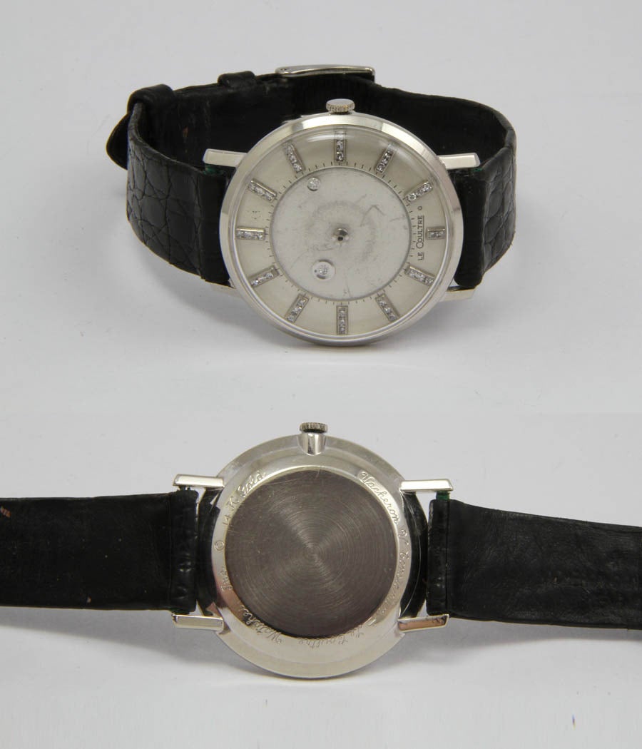 Vacheron Constantin LeCoultre White Gold Rare Mysterieuse Wristwatch circa 1950 For Sale 1
