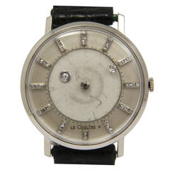 Vintage Vacheron Constantin LeCoultre White Gold Rare Mysterieuse Wristwatch circa 1950