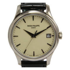 Patek Philippe White Gold Calatrava Chronometer Wristwatch Ref 5227 G