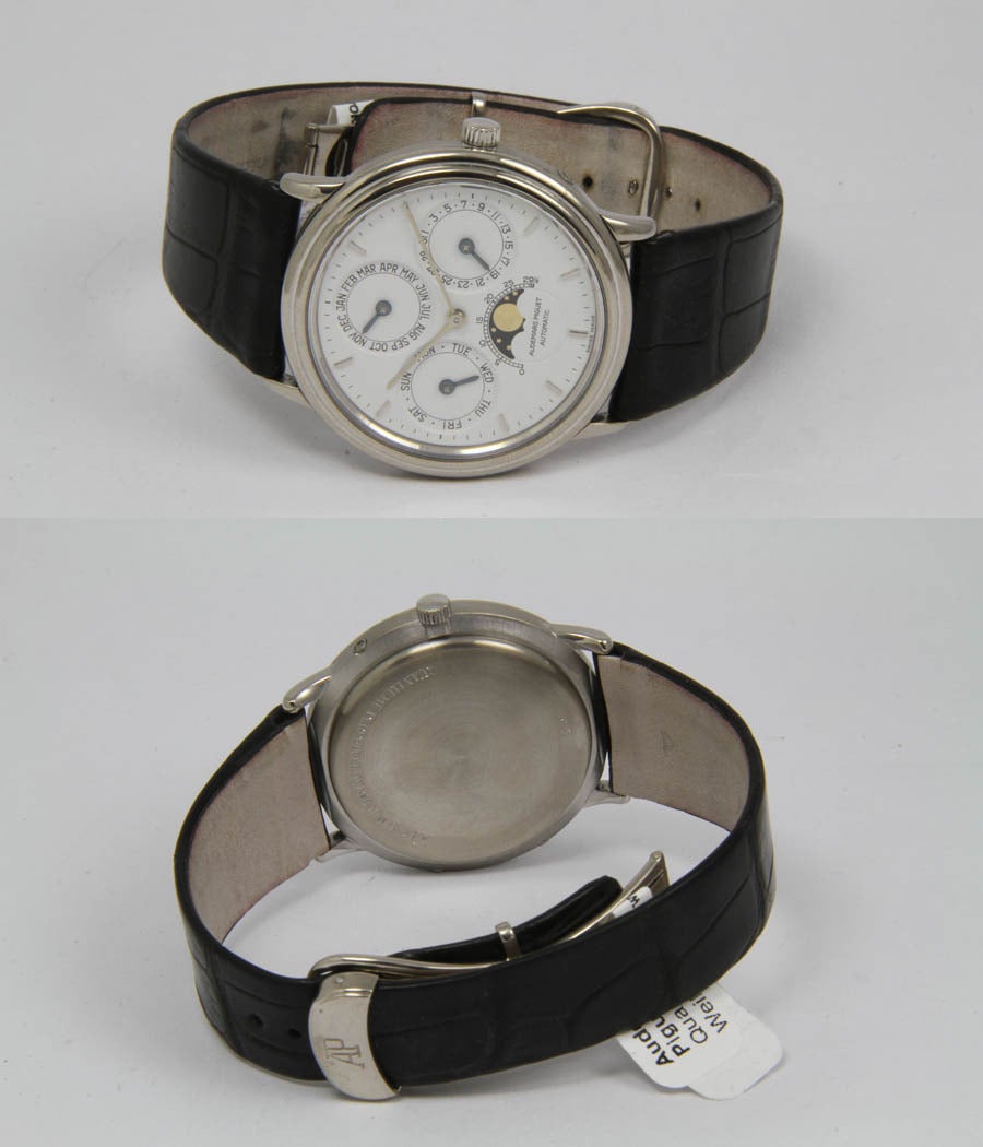 Audemars Piguet Weißgold Quantieme Perpetuel Classique Armbanduhr Ref BA 25548 für Damen oder Herren