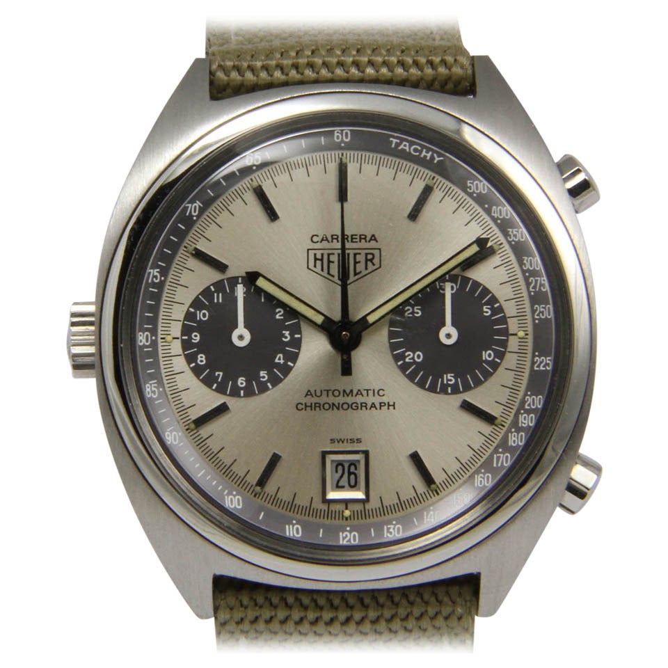 Heuer Carrera Steel Automatic Chronograph Wristwatch Ref 110.253