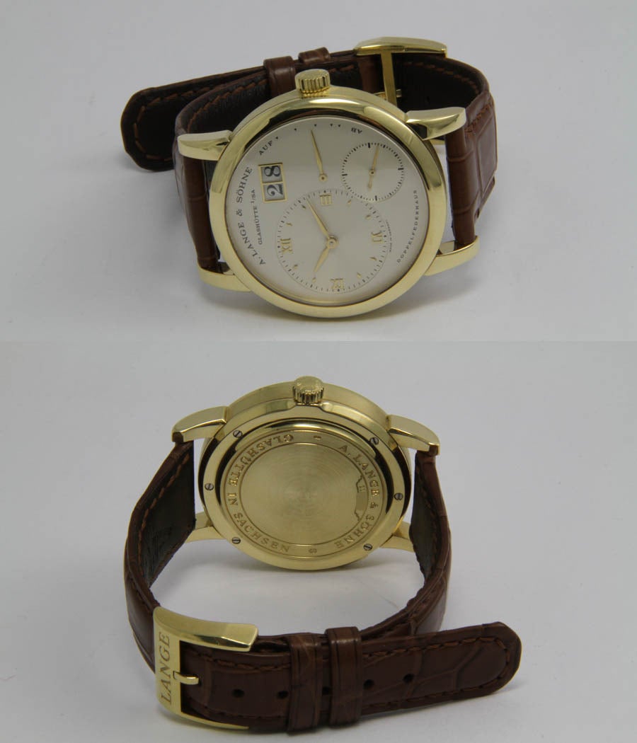 Women's or Men's A. Lange & Söhne Yellow Gold Lange I Manual Wind Wristwatch Ref. 101.032