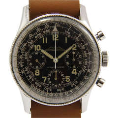 Retro Breitling Stainless Steel Navitimer Chronograph Wristwatch