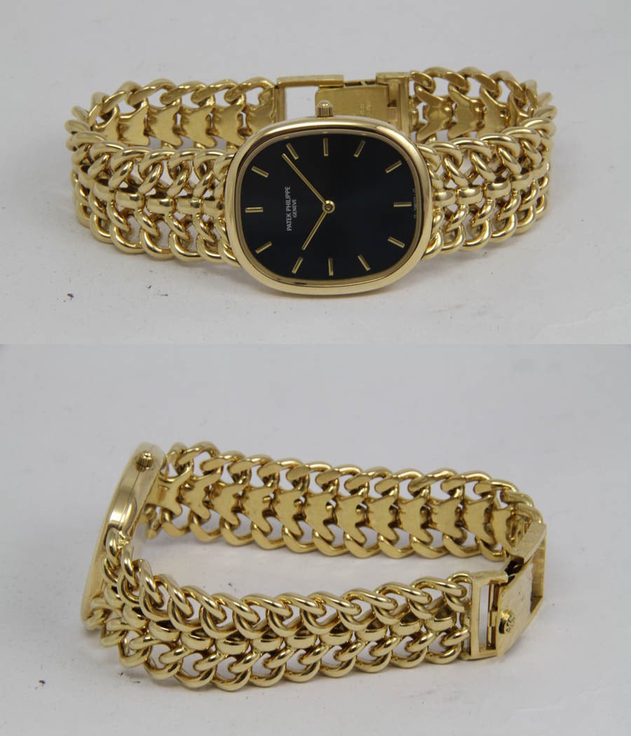 Women's or Men's Patek Philippe Yellow Gold Ellipse d´Or Wristwatch For Sale