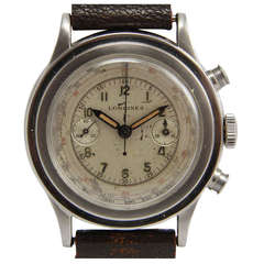 Vintage Longines Stainless Steel Chronograph Wristwatch