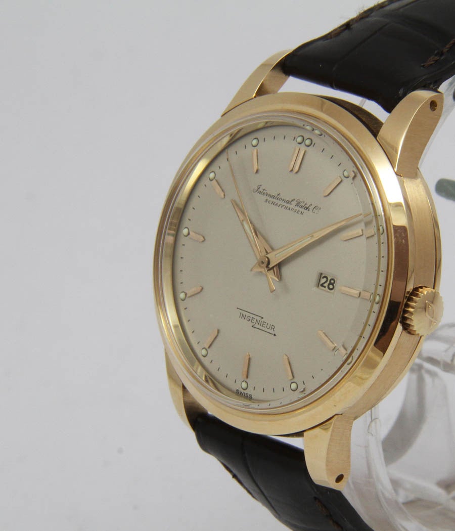IWC Schaffhausen Ingenieur Roségold Automatik-Armbanduhr Ref.666 im Zustand „Hervorragend“ in Munich, Bavaria