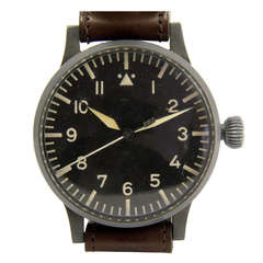 Vintage Laco Stainless Steel Oversized Pilot's Wristwatch
