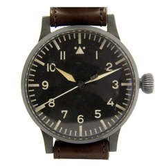 Laco Stainless Steel Oversized Pilot's Wristwatch