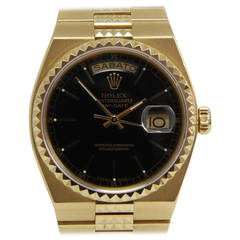 Rolex Yellow Gold Oysterquartz Day Date Wristwatch Ref 19028