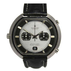 Retro Hamilton Stainless Steel Chrono-Matic Fontainebleau Chronograph Wristwatch