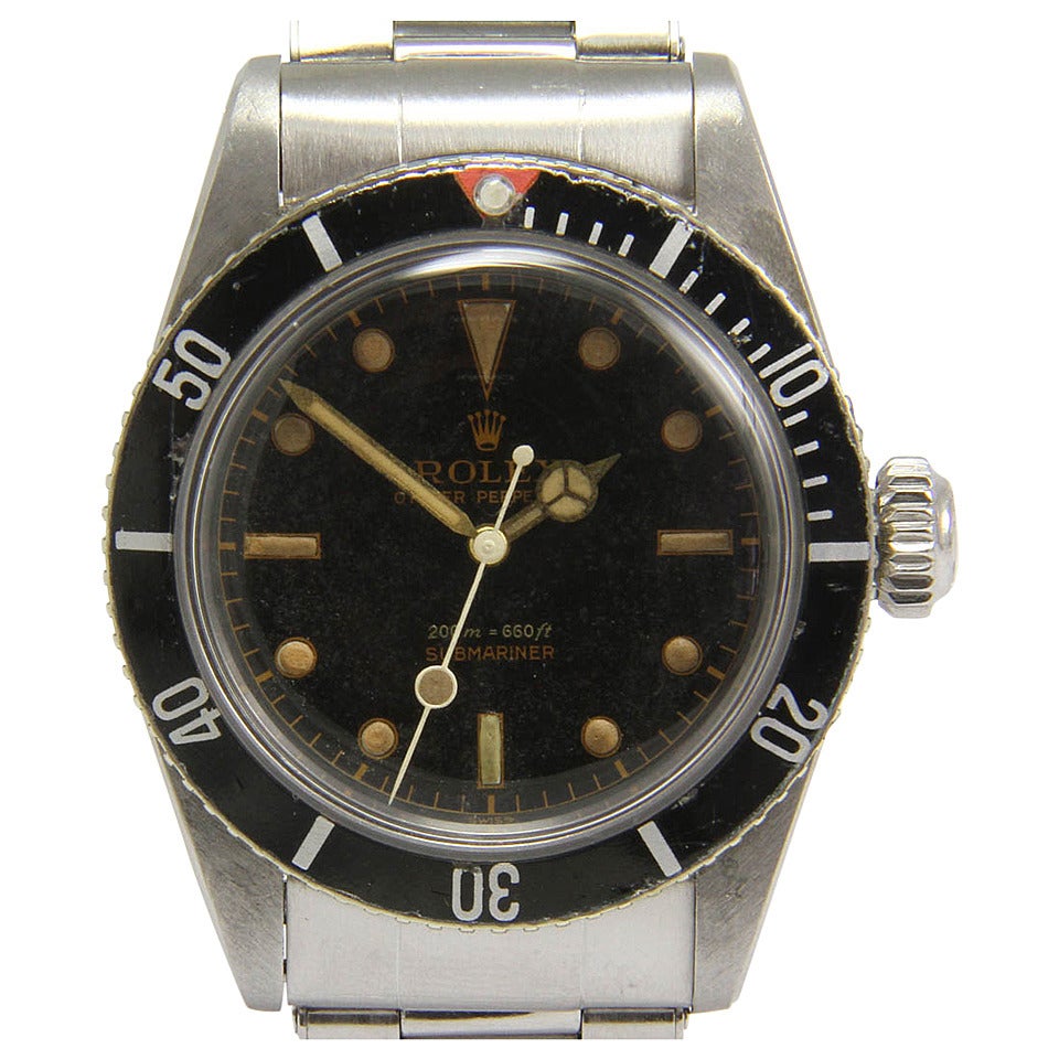 Rolex Stainless Steel Submariner Automatic Wristwatch Ref. 6538 For Sale