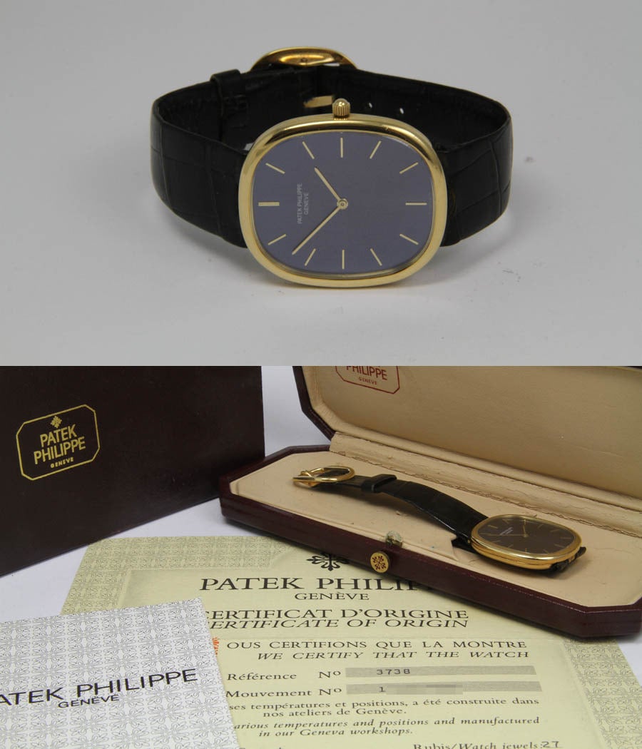 Patek Philippe Yellow Gold Ellipse d´Or Automatic Wristwatch Ref 3738 J 1
