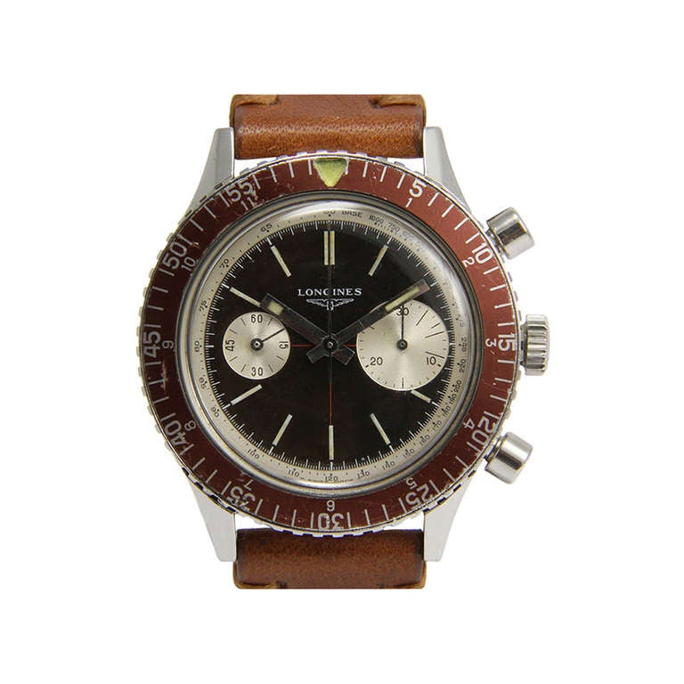 Longines Stainless Steel Chronograph Wristwatch Ref 7981-3