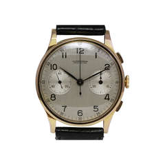 Ulysse Nardin Rose Gold Chronograph Wristwatch circa 1940